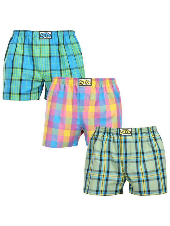 Styx Комплект от три - мъжки къси панталони Styx с класически ластик, многоцветни