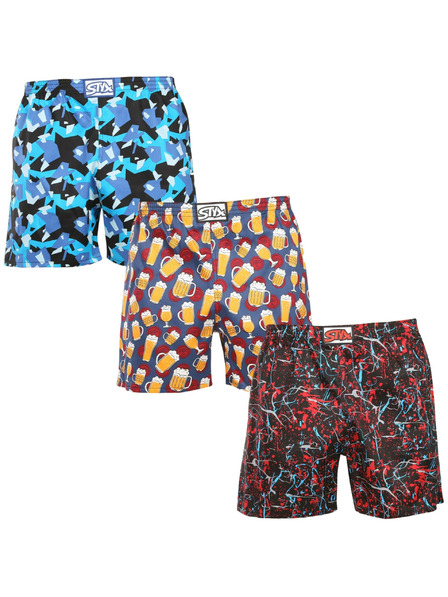 Styx Комплект от три - мъжки пижамени панталони Styx многоцветни