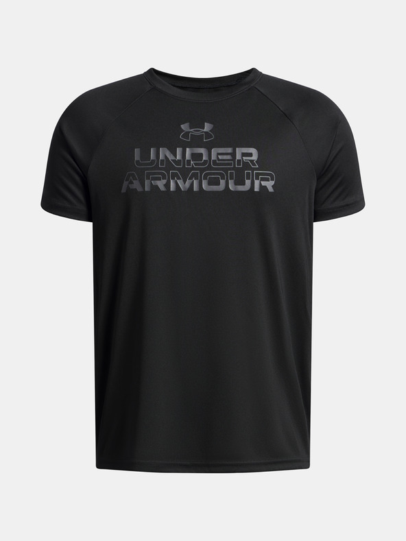 Under Armour Момчешка тениска Under Armour UA Tech Split Wordmark SS-BLK