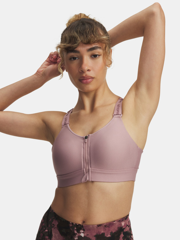 Under Armour Дамски сутиен Under Armour UA Infinity High Zip 2.0 Bra-PNK