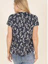 Brakeburn Тъмносиня блуза от лен на цветя Brakeburn