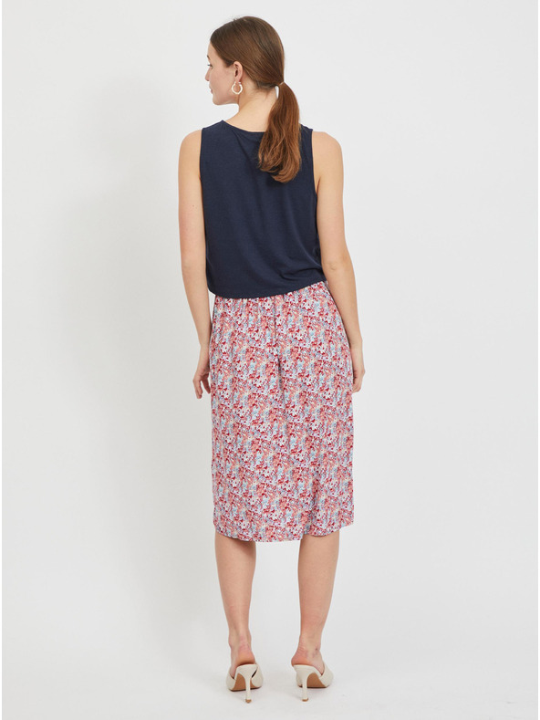 Vila Тъмносин къс топ с връзки VILA Anika