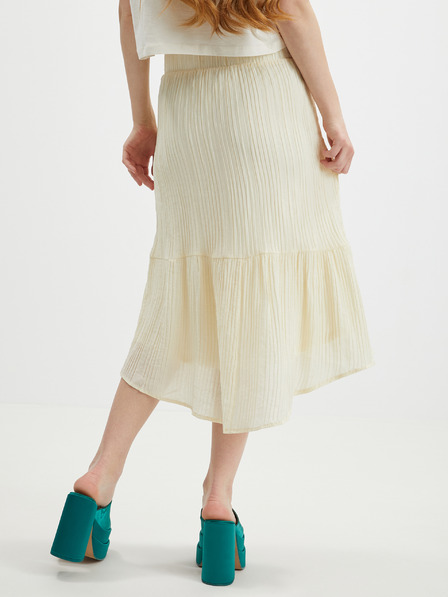 Vero Moda Кремава дамска миди пола VERO MODA Hajija