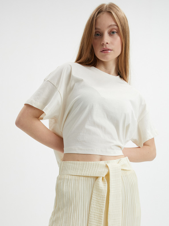 Vero Moda Кремава дамска миди пола VERO MODA Hajija