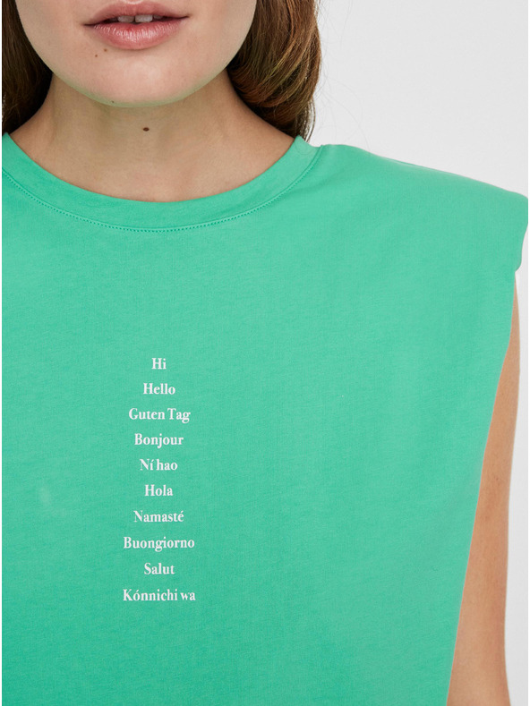 Vero Moda Светлозелена тениска с VERO MODA Hollie