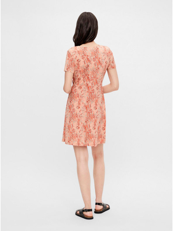Pieces Оранжева рокля на цветя Pieces Emanuelle