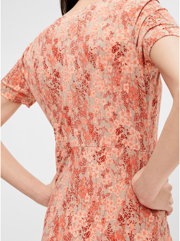 Pieces Оранжева рокля на цветя Pieces Emanuelle