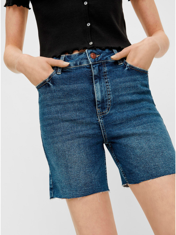 Pieces Сини къси панталони от деним Pieces Lisa