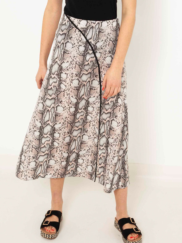 CAMAIEU Сива шарена пола с разрез CAMAIEU