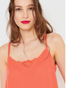 CAMAIEU Оранжев топ с дантела CAMAIEU