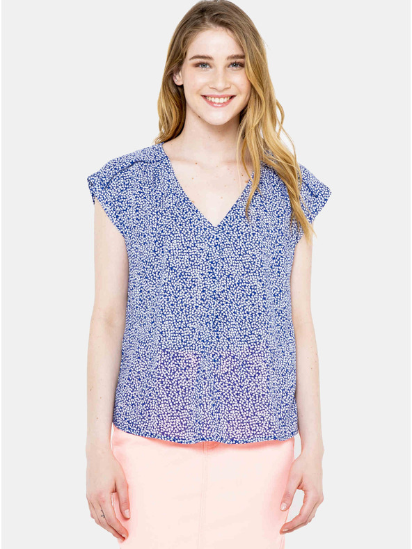 CAMAIEU Синя шарена блуза CAMAIEU