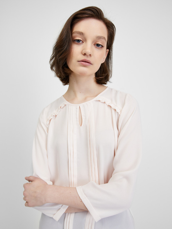 CAMAIEU Кремава блуза с три-четвърти ръкави CAMAIEU