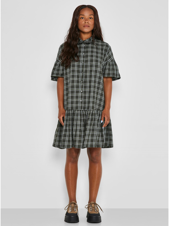 Noisy May Рокля с карирана риза в цвят каки Noisy May Erik