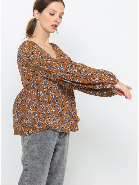 CAMAIEU Блуза с кафява шарка CAMAIEU