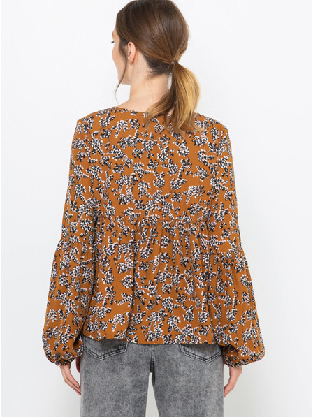 CAMAIEU Блуза с кафява шарка CAMAIEU