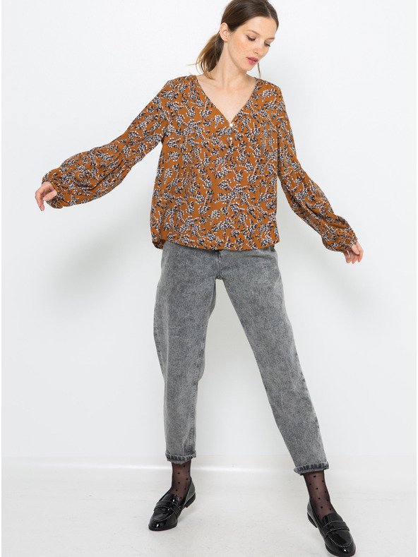 CAMAIEU Блуза с кафява шарка CAMAIEU