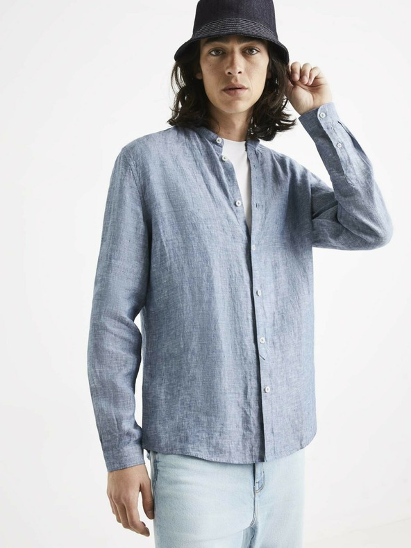 Celio Синя ленена риза Celio Ratamao