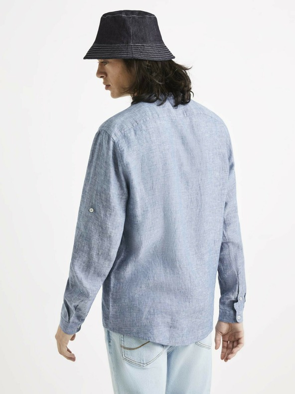 Celio Синя ленена риза Celio Ratamao