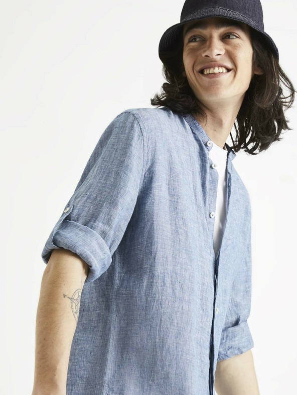 Celio Синя ленена риза Celio Ratamao