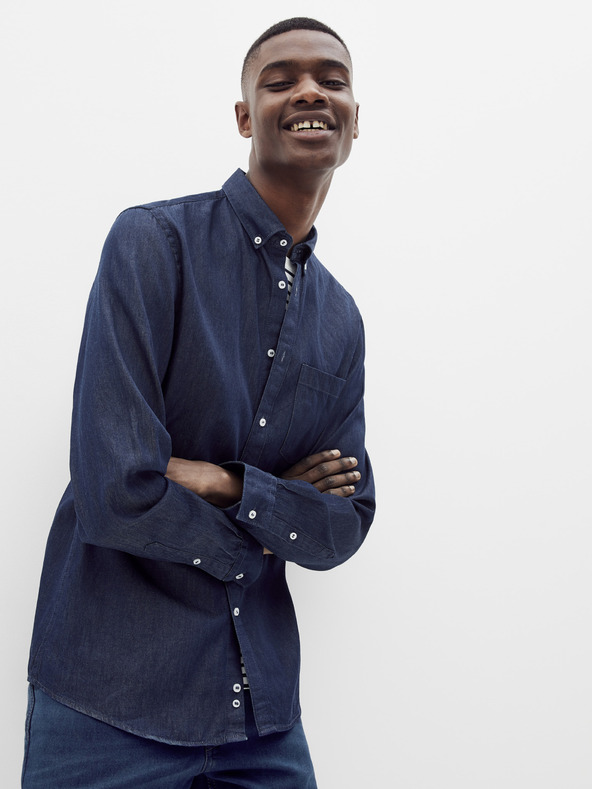 Celio Тъмносиня риза от деним Celio Rasol