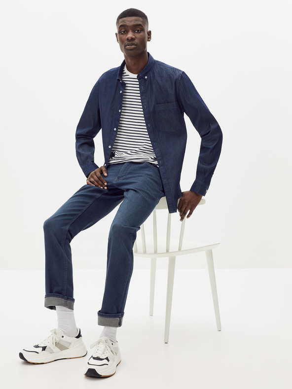 Celio Тъмносиня риза от деним Celio Rasol