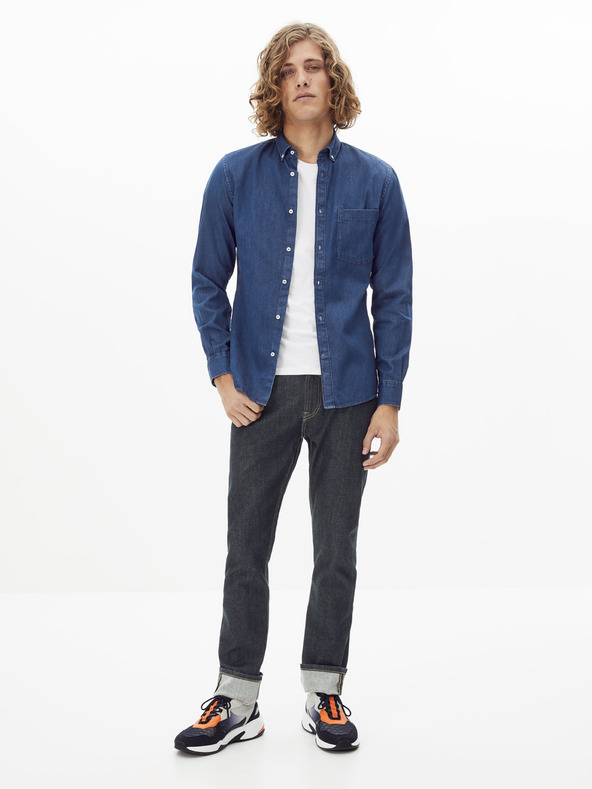 Celio Тъмносиня риза от деним Celio Rasol