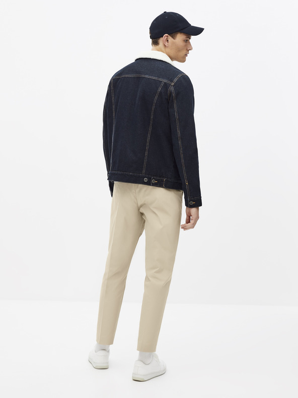 Celio Тъмносиньо дънково яке с изкуствена кожа Celio Susherpa