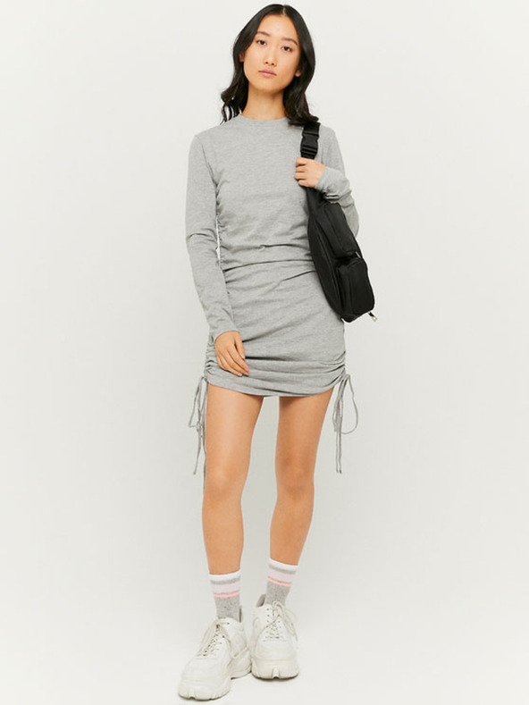 TALLY WEiJL Светлосиво минижуп без ръкави със странични връзки TALLY WEiJL