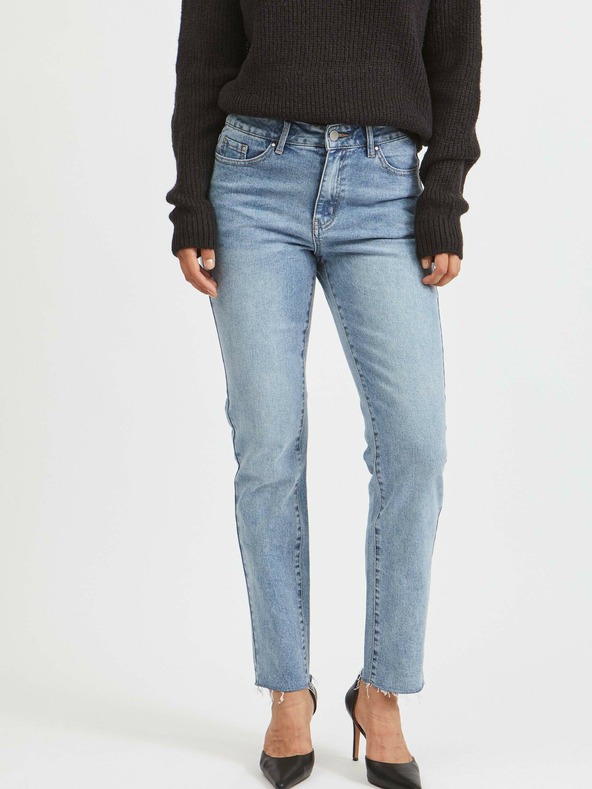 Vila Сини дънки с права кройка VILA Stray