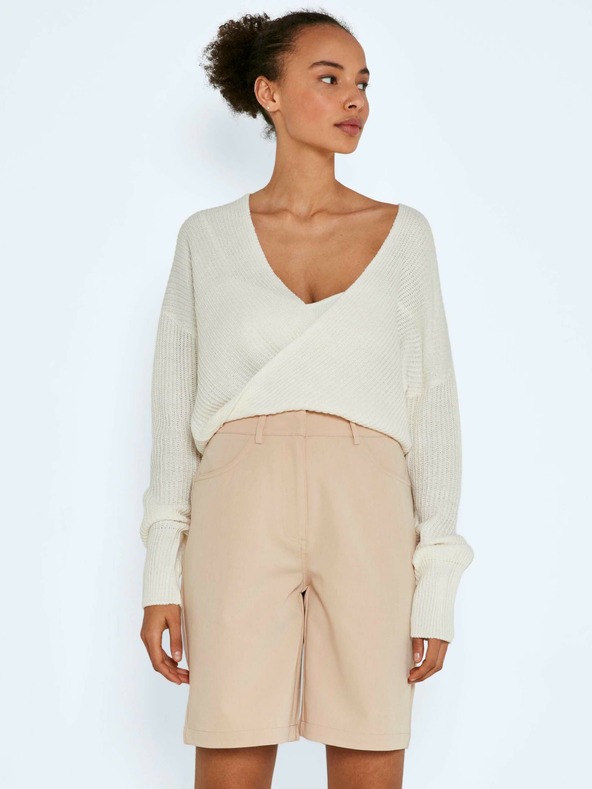 Noisy May Бежови къси панталони с широки крачоли Noisy May Drew