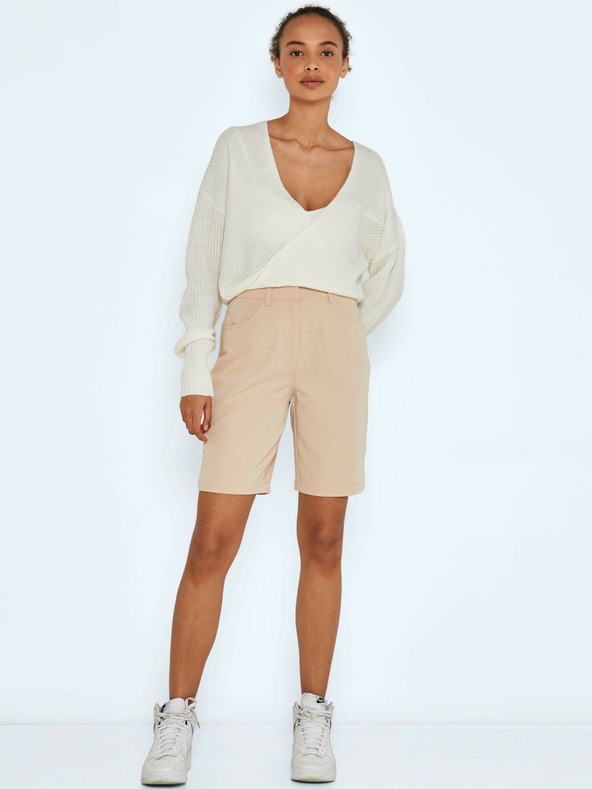 Noisy May Бежови къси панталони с широки крачоли Noisy May Drew