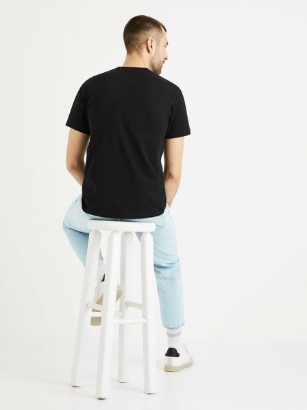 Celio Черна мъжка тениска Celio Atenight