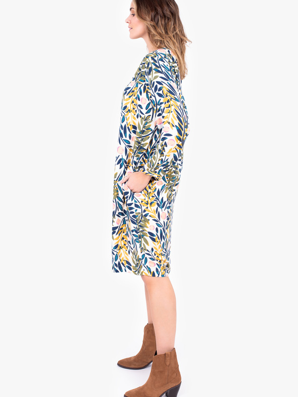 Brakeburn Бяла дамска риза с шарка Brakeburn