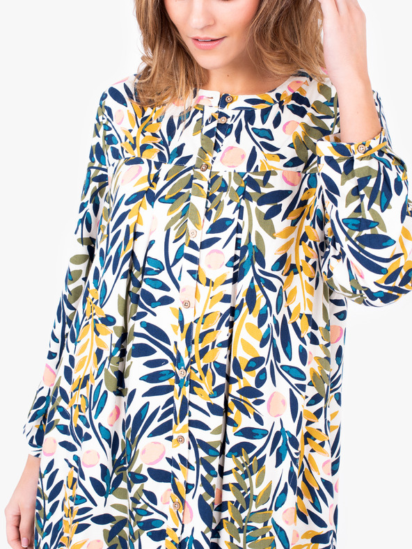 Brakeburn Бяла дамска риза с шарка Brakeburn