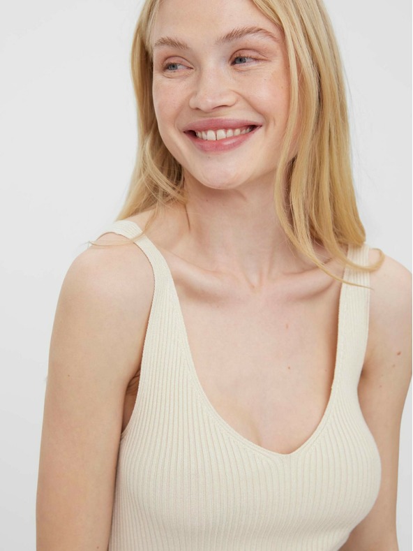 Vero Moda Кремаво рипсено basic потник VERO MODA Glory