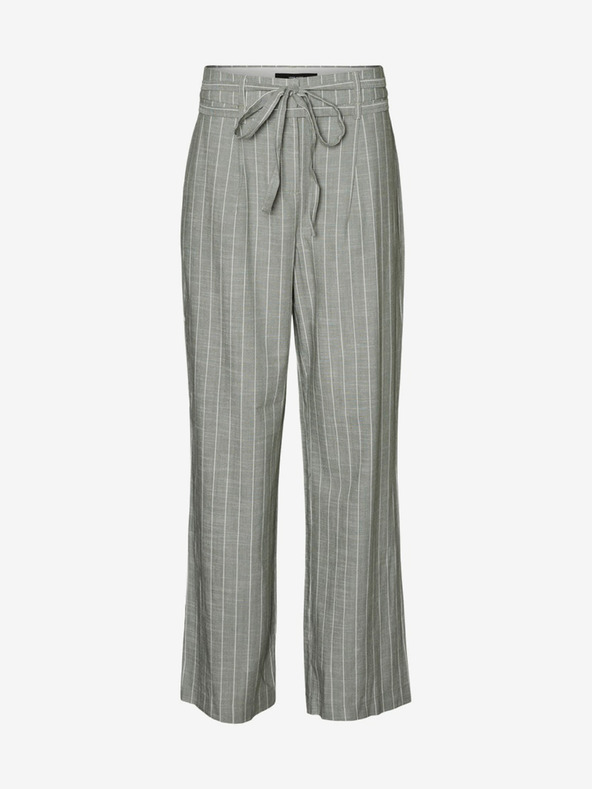 Vero Moda Светлозелен раиран панталон с широки крачоли VERO MODA Serena