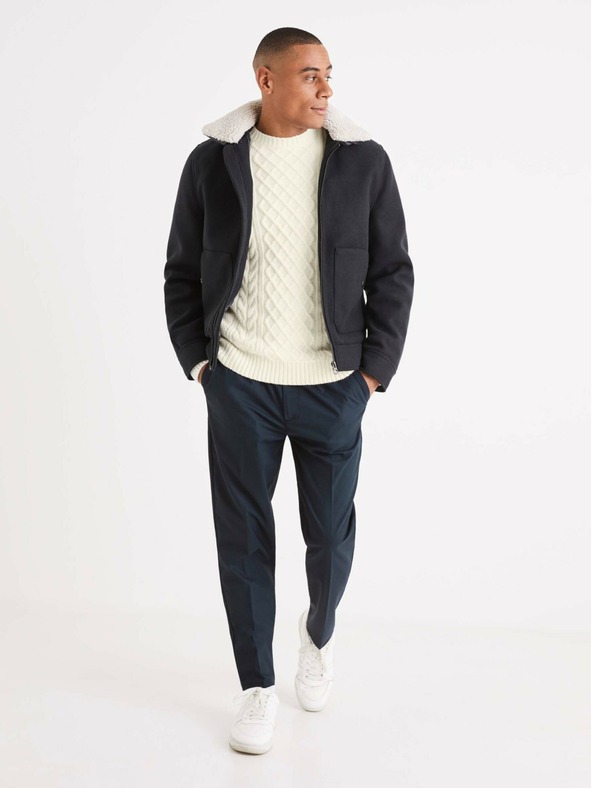 Celio Тъмно сини мъжки панталони Celio 24H Avocal