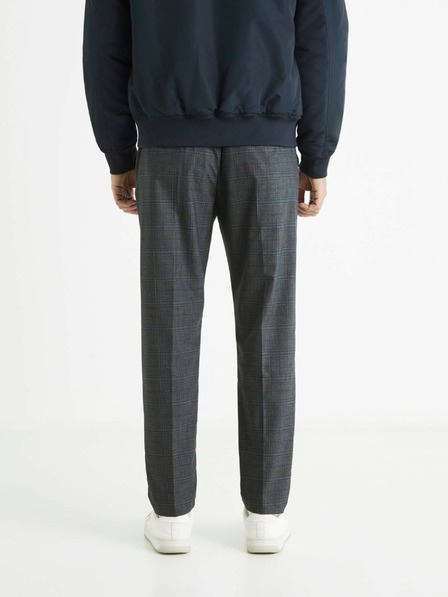Celio Тъмно сив мъжки кариран панталон Celio Avocheck