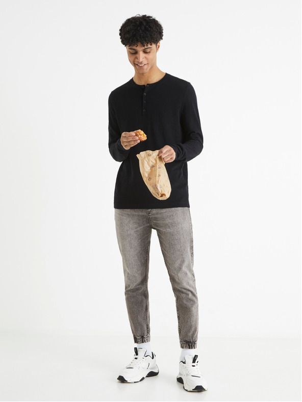 Celio Черна мъжка тениска с джоб Celio Behenley