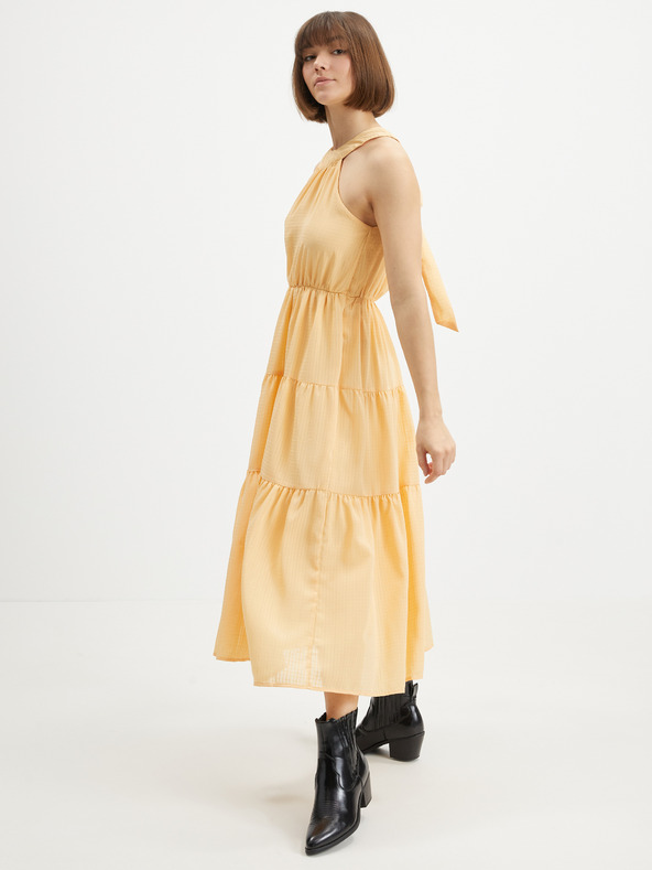 Pieces Оранжева макси рокля Pieces Valentine