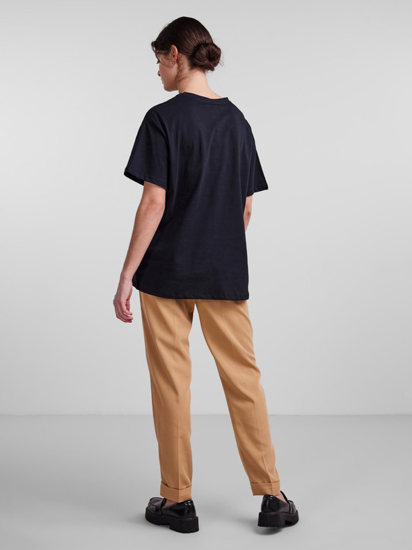 Pieces Черна тениска с голям размер Pieces Rina