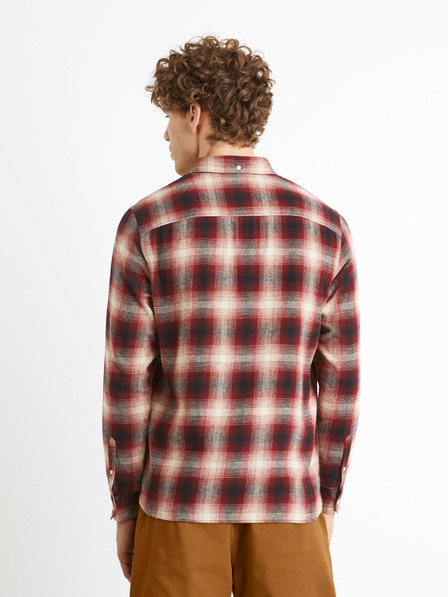 Celio Червена мъжка карирана риза Celio Camulto