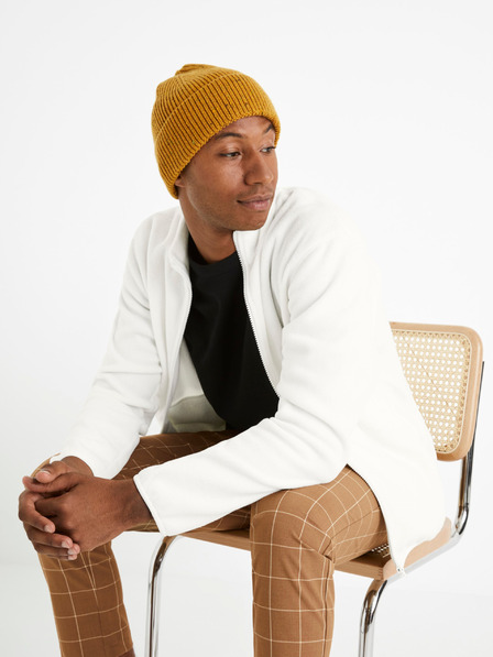 Celio Бяла мъжка поларена качулка Celio Cepolaire