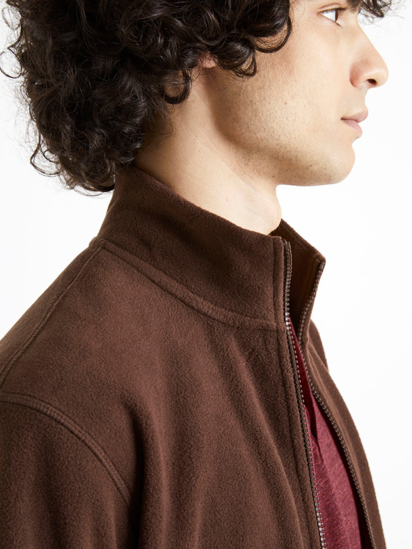 Celio Кафяв мъжки суитчър от полар Celio Cepolaire