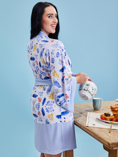 ZOOT.collab Дамски халат с цветя в синьо от BESKY by ZOOT Collection