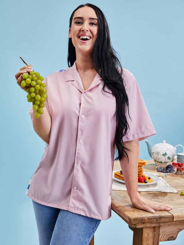 ZOOT.collab Розова дамска риза с цветен гръб от колекцията BESKY by ZOOT