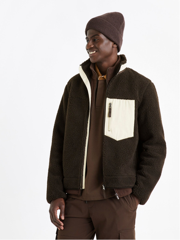 Celio Тъмнокафяво мъжко яке Celio Cucurly