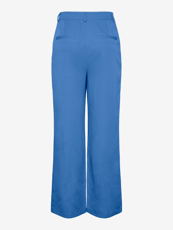 Pieces Сини дамски панталони с широки крачоли Pieces Thelma