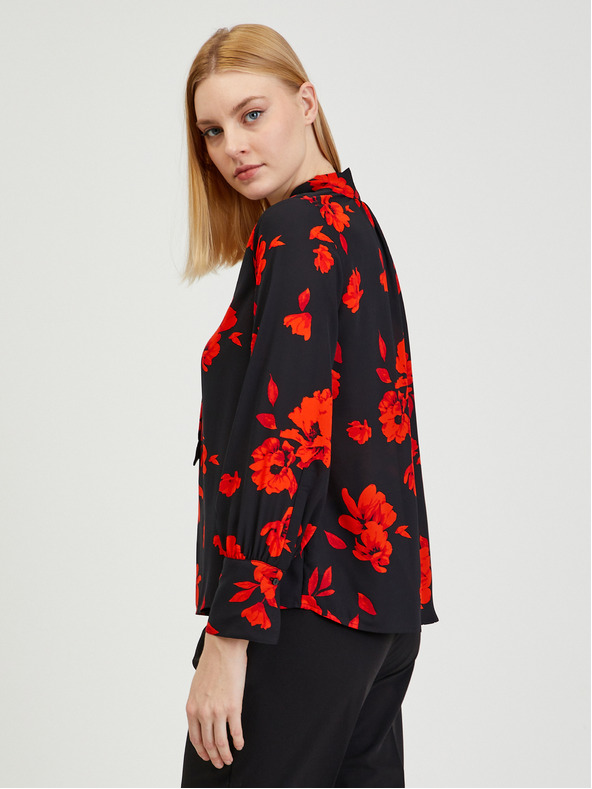Orsay Червено-черна дамска блуза на цветя ORSAY