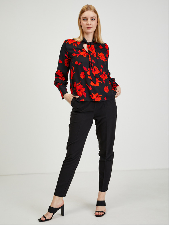 Orsay Червено-черна дамска блуза на цветя ORSAY